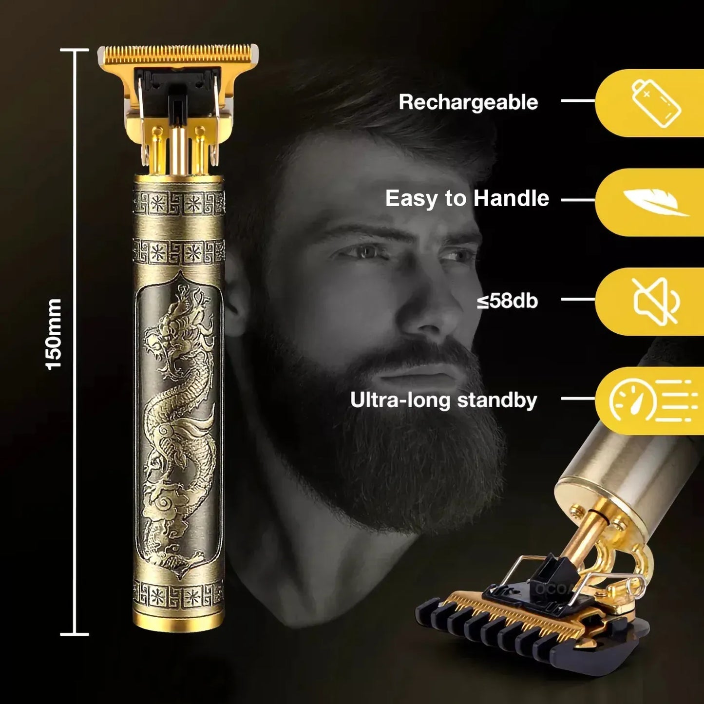 T9 Vintage Rechargeable Hair Trimmer for Men & Boys | Professional Shaver | Rozana Mall